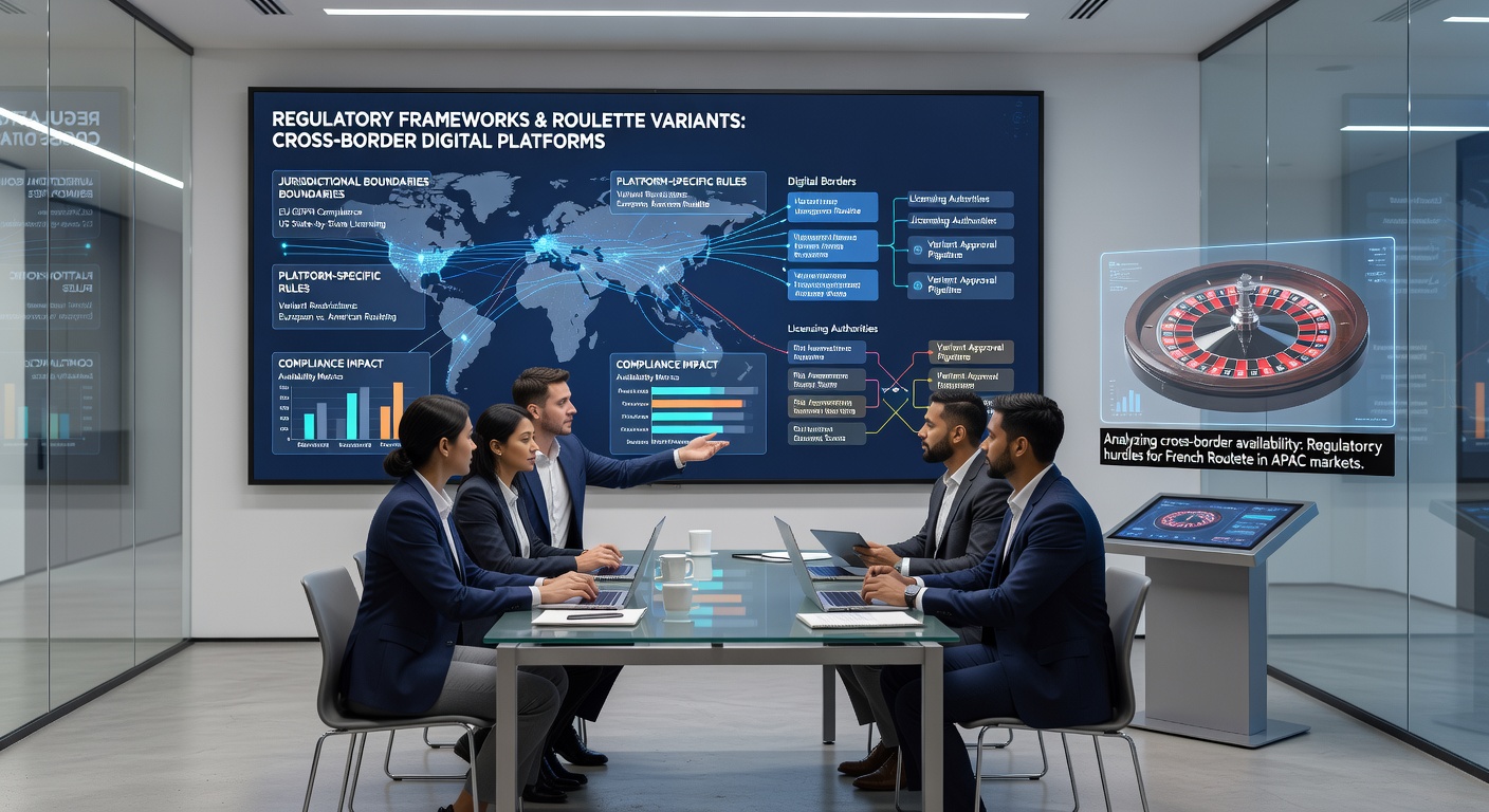 Regulatory compliance dashboard showing roulette variant availability across different international jurisdictions
