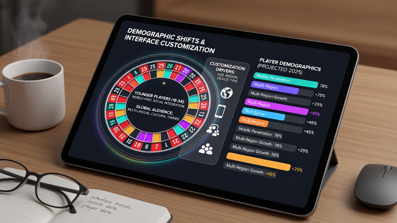 Split view of mobile and desktop roulette interfaces highlighting demographic-driven design differences