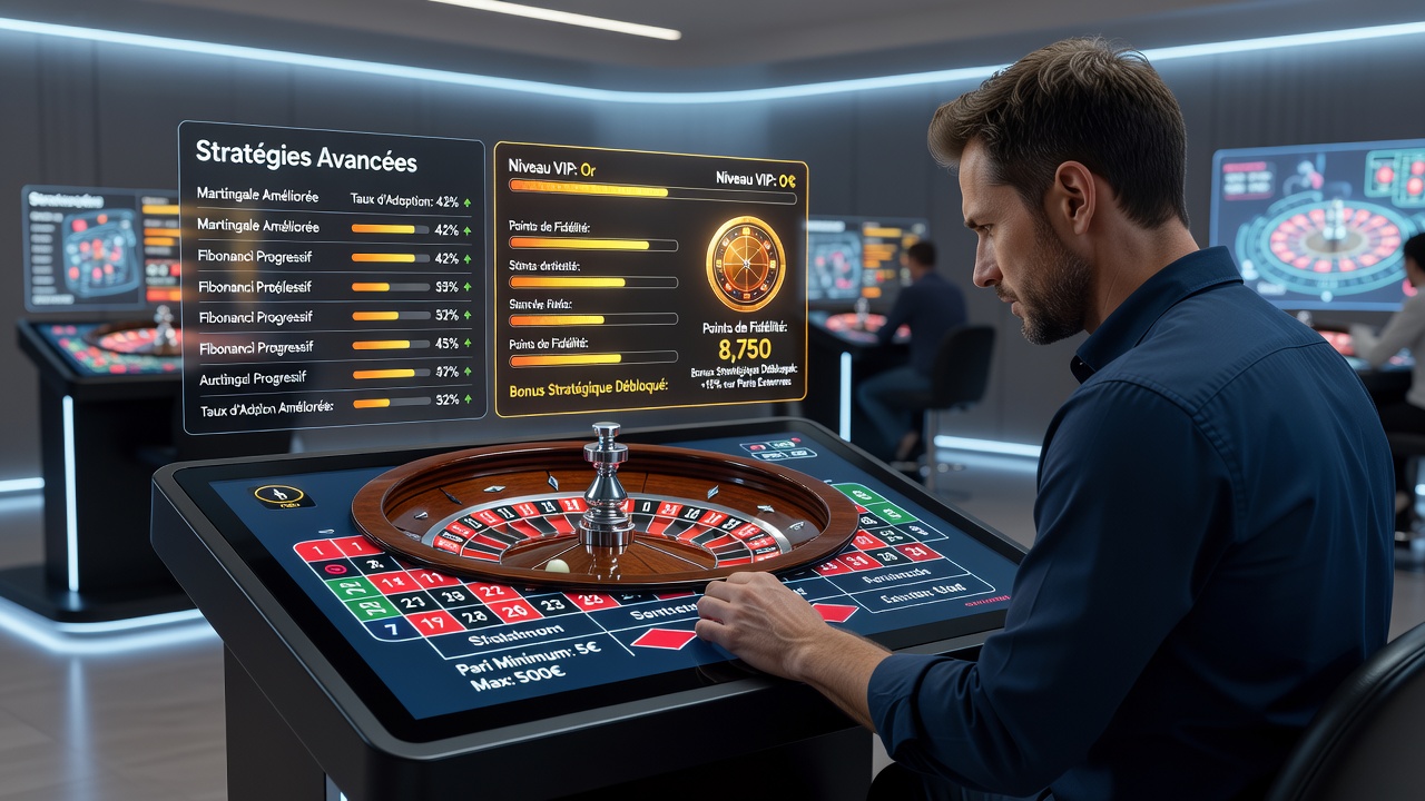 Analytics dashboard displaying roulette strategy adoption rates correlated with loyalty tier progression
