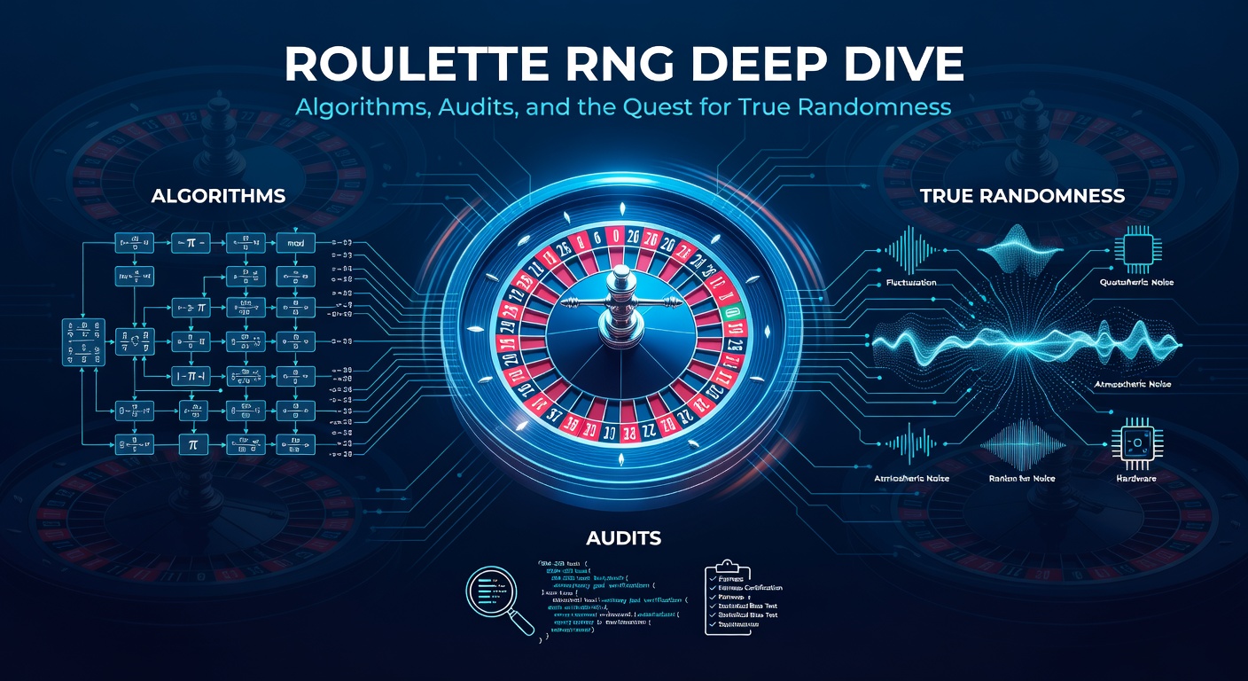 Visualization of RNG algorithms generating random roulette outcomes on a digital wheel