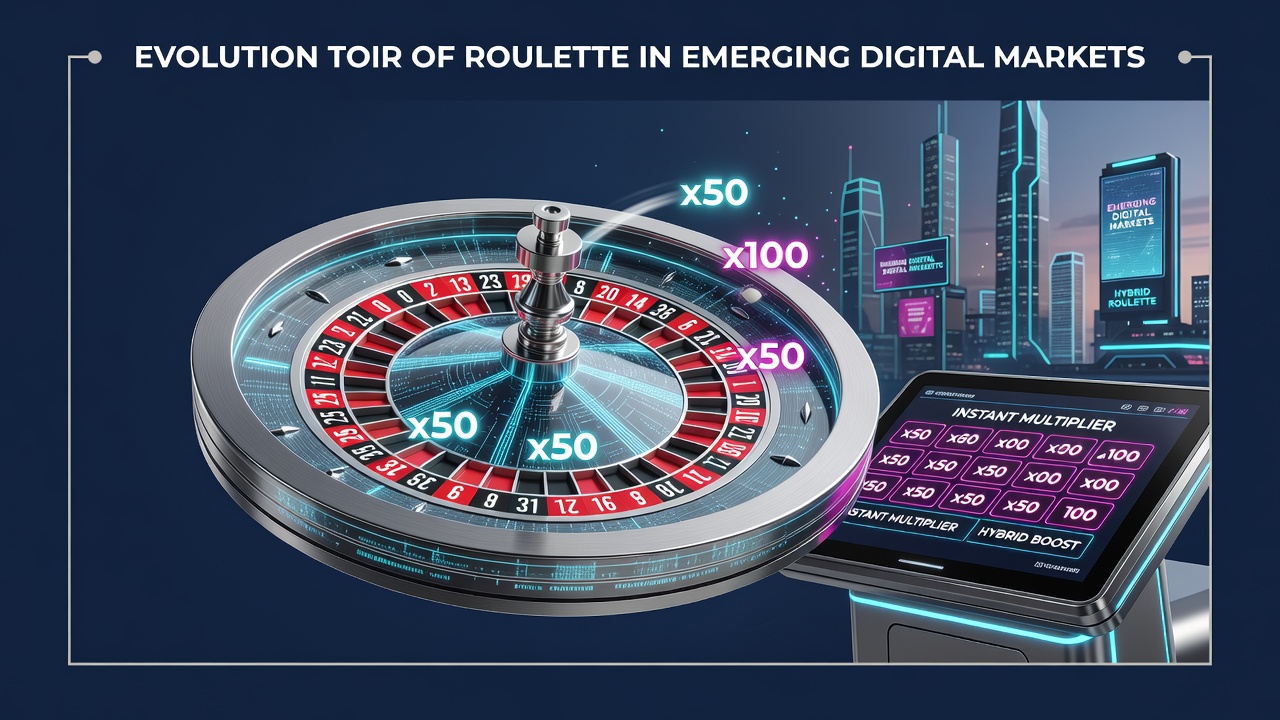Hybrid roulette wheel interface showing traditional mechanics integrated with instant-win multiplier overlays on a digital platform