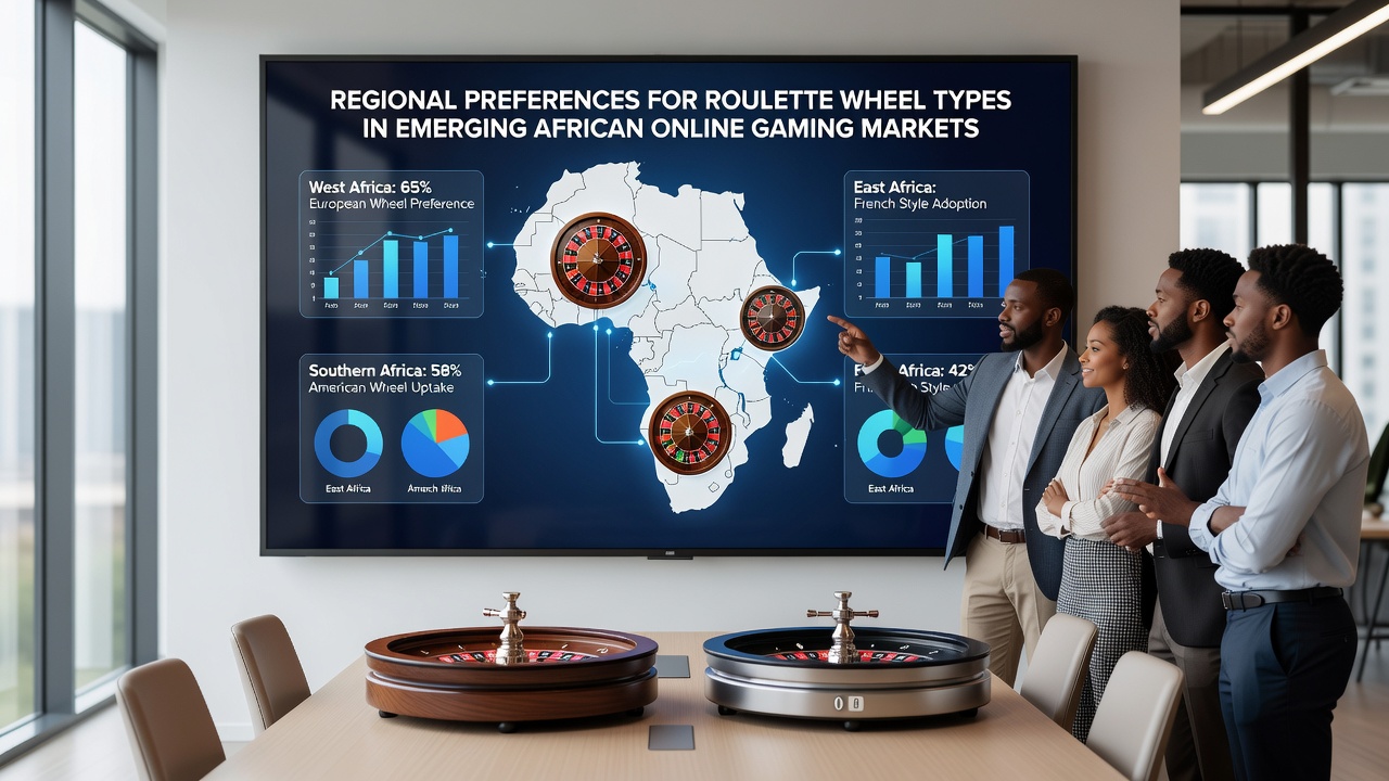 Infographic displaying player engagement statistics for different roulette wheel types in African markets